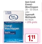 Einmal-Waschlappen oder Supersoft Wattepads von Jean Carol im aktuellen Rossmann Prospekt für 1,11 €