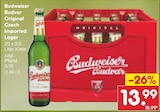 Budweiser Original Czech Imported Lager Angebote von Budvar bei Netto Marken-Discount Magdeburg für 13,99 €