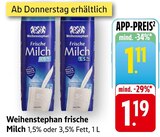 Frische Milch 1,5% Fett im Angebot bei E center in Worms Frische Milch 1,5% Fett Angebote von Weihenstephan bei E center Worms für 1,11 €