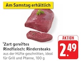 Zart gereiftes Rindfleisch: Rindersteaks Angebote bei E center Stuttgart für 2,49 €