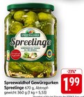 Spreelinge Gewürzgurken im Angebot bei E center in Ulm Spreelinge Gewürzgurken Angebote von Spreewaldhof bei E center Ulm für 1,99 €