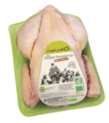 Poulet fermier entier - NaturéO à Lille Poulet fermier entier en promo chez NaturéO Lille à 10,99 €