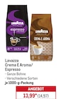 Crema E Aroma Angebote von Lavazza bei METRO Leverkusen für 14,97 €