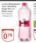 Tonic, Wild Berry, Ginger Ale oder Bitter Lemon im Angebot bei GLOBUS in Trier Tonic, Wild Berry, Ginger Ale oder Bitter Lemon Angebote von London Bittergetränk bei GLOBUS Trier für 0,79 €