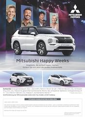Aktueller Mitsubishi Werkstatt & Auto Prospekt in Altbach und Umgebung, "Mitsubishi Happy Weeks" mit 1 Seite, 15.09.2025 - 13.10.2025