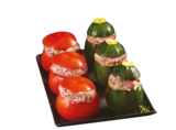 Duo de courgettes et tomates farcies à Provenc’halles dans Forges Duo de courgettes et tomates farcies à Provenc’halles dans Forges