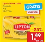 Yellow Label Teebeutel im Angebot bei Netto Marken-Discount in Oranienburg Yellow Label Teebeutel Angebote von Lipton bei Netto Marken-Discount Oranienburg für 1,49 €