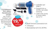 2in1 Akku-Handstaubsauger von CLEANmaxx im aktuellen budni Prospekt für 19,99 €