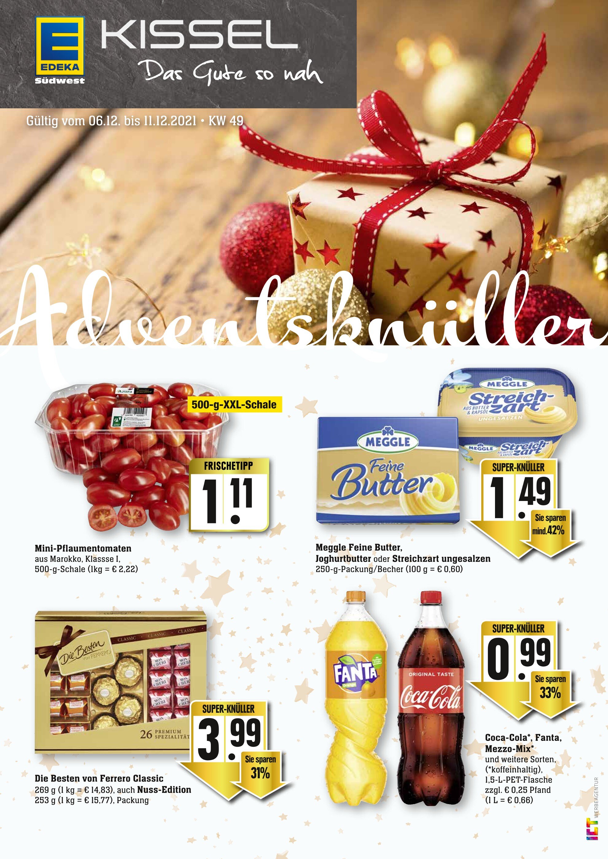 EDEKA Prospekt für Leinsweiler mit 12 Seiten EDEKA Prospekt für Leinsweiler: "Aktuelle Angebote", 12 Seiten, 06.12.2021 - 11.12.2021