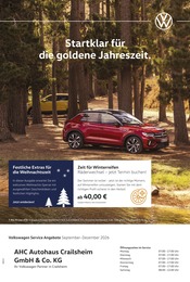 Aktueller Volkswagen Werkstatt & Auto Prospekt für Bühlertann: Herbst im Kopf. Sicherheit im Auto. mit 1} Seite, 01.09.2026 - 31.12.2026