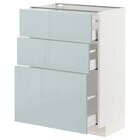 Unterschrank mit 3 Schubladen weiß/Kallarp hell graublau 60x37 cm Angebote von METOD / MAXIMERA bei IKEA Lehrte für 254,00 €