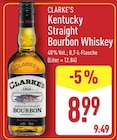 Kentucky Straight Bourbon Whiskey Angebote von CLARKE'S bei ALDI Nord Falkensee für 8,99 €