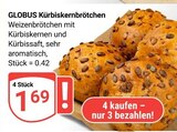 Aktuelles Kürbiskernbrötchen Angebot bei GLOBUS in Wiesbaden ab 0,42 €