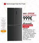 RÉFRIGÉRATEUR 4 PORTES - BRANDT - Extra à Arcueil RÉFRIGÉRATEUR 4 PORTES - BRANDT en promo chez Extra Arcueil à 999,00 €