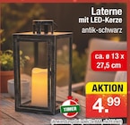 Laterne mit LED-Kerze Angebote bei Zimmermann Wiesbaden für 4,99 €