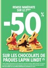 Intermarché Express Arcachon - Promo -50% remise immédiate sur le 2ème sur les chocolats de pâques lapin Lindt Promo -50% remise immédiate sur le 2ème sur les chocolats de pâques lapin Lindt à dans le catalogue Intermarché Express à Arcachon