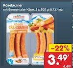 Netto Marken-Discount Bobingen - Käsekrainer mit Emmentaler Käse Angebot im Prospekt Käsekrainer mit Emmentaler Käse bei Netto Marken-Discount im Bobingen Prospekt für 3,49 €