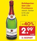 Aktuelles Sekt oder Fruchtsecco Angebot bei Netto Marken-Discount in Aalen ab 2,99 €