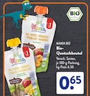 Bio Apfel-Pfirsich-Aprikose-Ananas oder Bio Apfel-Mango-Kokos-Maracuja Angebote von Mamia Bio bei ALDI SÜD Monheim für 0,65 €