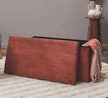 Coffre banc pliable velours côtelé en promo chez Maxi Bazar Noisy-le-Grand à 22,99 €