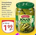 Knax Gewürzgurken oder Sticks Angebote von Hengstenberg bei GLOBUS Salzgitter für 1,99 €