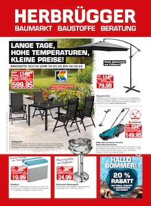 Aktueller Herbrügger Prospekt (Menden (Sauerland), 16 Seiten zum blättern Herbrügger Prospekt LANGE TAGE, HOHE TEMPERATUREN, KLEINE PREISE! mit 16 Seiten