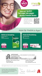 mea - meine apotheke Prospekt für Frickenhausen mit 4 Seiten mea - meine apotheke Prospekt für Frickenhausen: "Unsere August-Angebote", 4 Seiten, 01.08.2025 - 31.08.2025