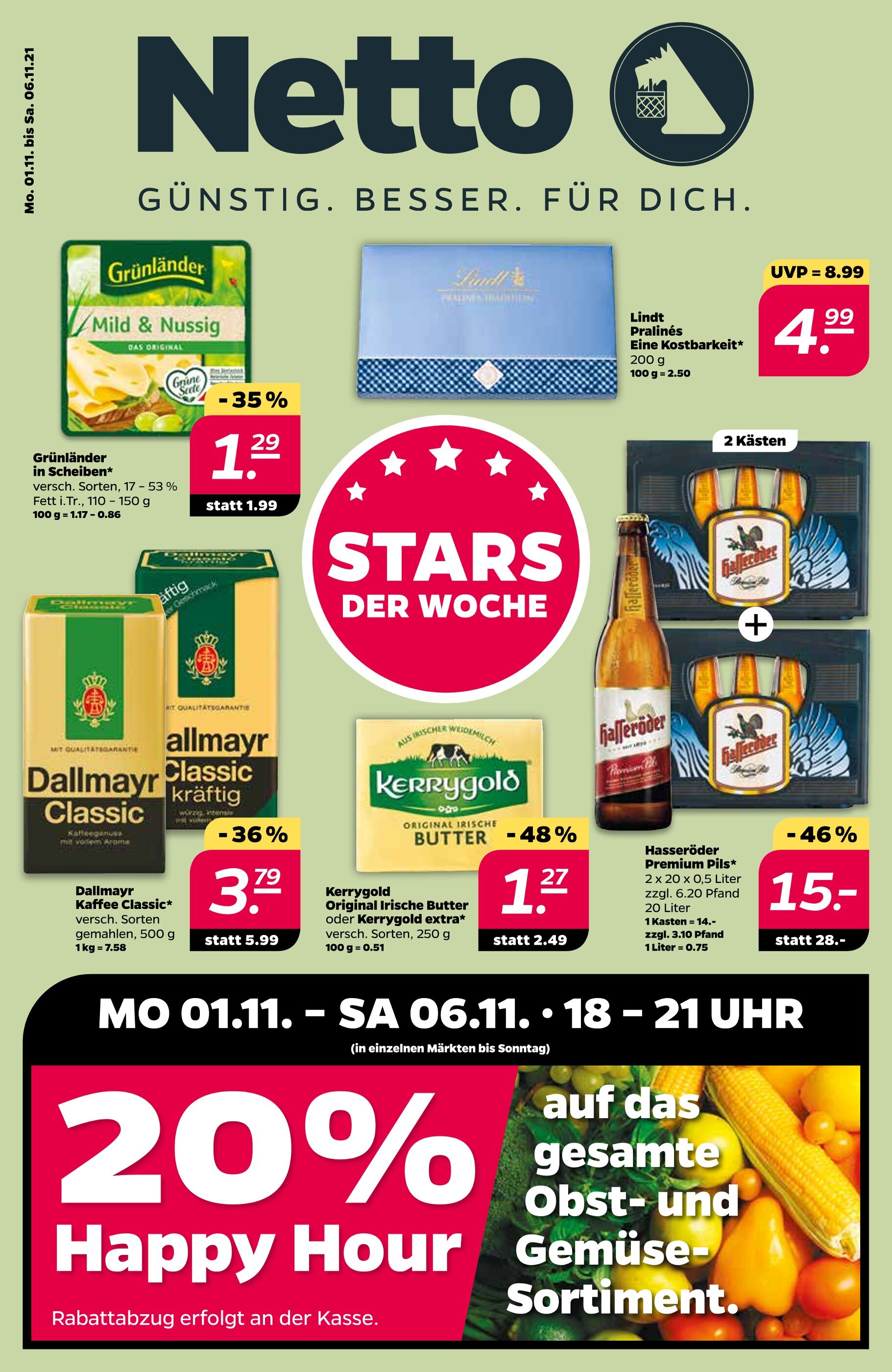 NETTO mit dem Scottie Prospekt für Nuthe-Urstromtal mit 32 Seiten NETTO mit dem Scottie Prospekt für Nuthe-Urstromtal: "Günstig. Besser. Für Dich.", 32 Seiten, 01.11.2021 - 06.11.2021