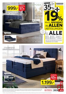Boxspringbett im aktuellen XXXLutz Möbelhäuser Prospekt (Köln) Boxspringbett im XXXLutz Möbelhäuser Prospekt "Betten Spezial" mit 14 Seiten (Köln)