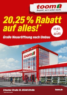 toom Baumarkt Nieder-Olm Prospekt "20,25% Rabatt auf alles!" mit 4 Seiten