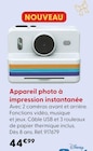 Appareil photo à impression instantanée - La Grande Récré à Châtenay-Malabry Appareil photo à impression instantanée en promo chez La Grande Récré Châtenay-Malabry à 44,99 €