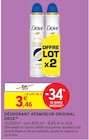 Déodorant atomiseur original - DOVE en promo chez Intermarché Montpellier à 3,46 €