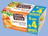 Compote Sans Sucres Ajoutés Pommes/Abricots - Charles & Alice à 2,79 € dans le catalogue Netto