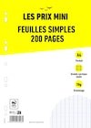feuilles simples A4 - 200 pages - grands carreaux (Seyes) - perforées - Les Prix Mini en promo chez Bureau Vallée Reims à 1,29 €