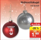 Weihnachtskugel mit Spruch Angebote bei Zimmermann Gronau für 1,99 €