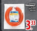 Fleischwurst im Ring von Donauland im aktuellen EDEKA Prospekt für 3,33 €