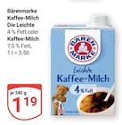 Kaffee-Milch Die Leichte im Angebot bei GLOBUS in Erftstadt Kaffee-Milch Die Leichte Angebote von Bärenmarke bei GLOBUS Erftstadt für 1,19 €