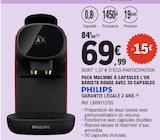 Pack machine à capsules L'OR Barista rouge avec 50 capsules - PHILIPS à 69,99 € dans le catalogue E.Leclerc