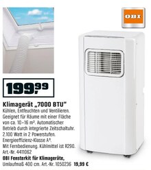Klimagerät „7000 BTU“ bei OBI in Hamburg Klimagerät „7000 BTU“ im Angebot bei OBI Hamburg für 199,99 €