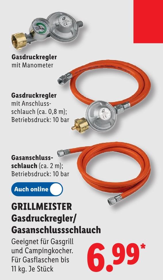Gasdruckregler mit Anschlussschlauch