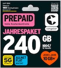 Prepaid Jahrespaket 240 GB Angebote von Congstar bei REWE Gelsenkirchen für 100,00 €