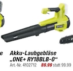 toom Baumarkt Grana - Akku-Laubgebläse ONE+ RY18BLB-0 Angebot im Prospekt Akku-Laubgebläse ONE+ RY18BLB-0 bei toom Baumarkt im Grana Prospekt für 89,99 €