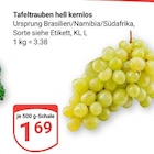 Tafeltrauben hell kernlos bei GLOBUS im Prospekt "" für 1,69 €