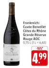 Cuvée Benedikt Côtes du Rhône Grande Réserve Rouge AOC bei EDEKA im Gerabronn Prospekt für 4,99 €