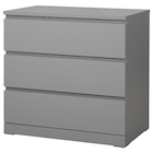 Kommode mit 3 Schubladen grau lasiert von MALM für 79,99 € bei IKEA im Angebot Kommode mit 3 Schubladen grau lasiert von MALM im aktuellen IKEA Prospekt