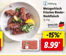 Rinderhackfleisch von Metzgerfrisch im aktuellen Lidl Prospekt für 8.99€