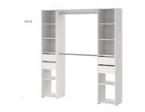 Kit dressing double colonne blanc 2 tiroirs, 10 tablettes, 2 penderies - 200x180x40 cm dans le catalogue Brico Dépôt