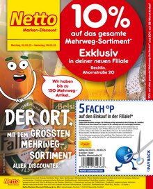 Netto Marken-Discount Rechlin Prospekt "10% auf das gesamte Mehrweg-Sortiment" mit 4 Seiten