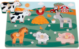 Puzzle en bois animaux de la ferme dans le catalogue JouéClub