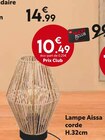 Lampe Aissa corde en promo chez Maxi Bazar Lampe Aissa corde dans le catalogue Maxi Bazar
